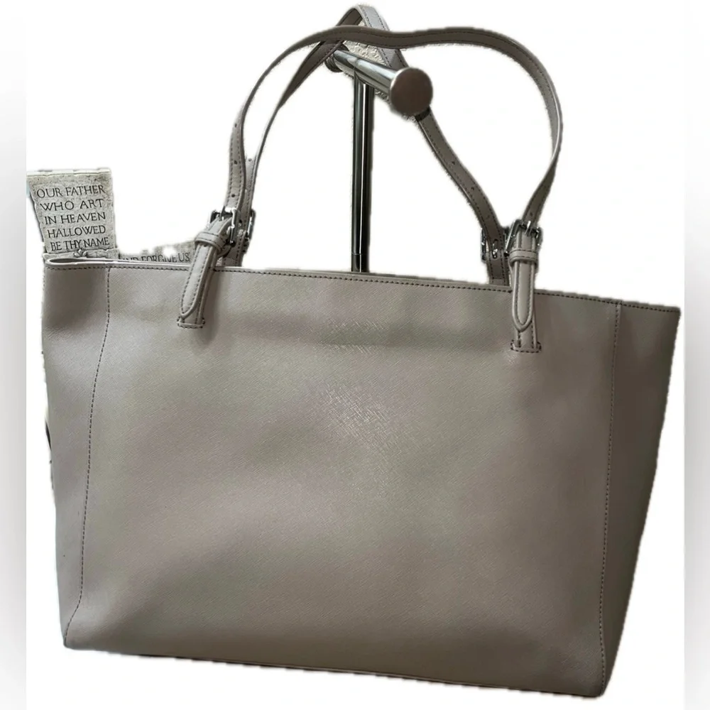 Tory Burch Gray Saffiano Leather Tote